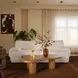 Zenith Cream Upcycled Fabric Modular 80" Loveseat