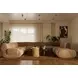 Zenith Latte Brown Velvet Modular U-Sectional with LAF Chair