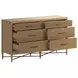 Loft Brown 6 Drawer Reeded Dresser