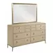 Lenox Alabaster and Gold 8 Drawer Straddella Dresser with Rectangular Anaheim Mirror