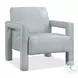 Covette Amani Arctic Blue Leather Accent Chair