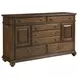 Commonwealth Rich Hazelnut 6 Drawer Witham Dresser with Rectangular Mirror