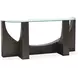 Beckham Rustic Tavern D Shaped Glass Top Sofa Table