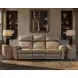 Duncan Light Brown Leather Power Reclining Sofa with Power Headrest And Lumbar