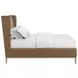Edwin Suede King Upholstered Wing Shelter Bed
