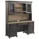 Heritage Timber Charcoal 66" Farmstead Executive Credenza and Hutch with LED