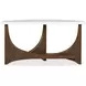 Elowen Vale Turkish Coffee and White Demilune Marble Top Sofa Table