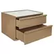 Ashcroft Oak and White 2 Drawer Marble Top Nightstand