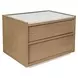 Ashcroft Oak and White 2 Drawer Marble Top Nightstand