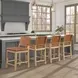 Reid Sand Vegan Leather Upholstered Counter Height Chair Set of 2