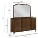 Vantage Warm Brown 9 Drawer Tourmaline Richmond Dresser with Rectangular Landscape Mirror
