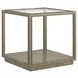 Glaze Gray Square Glass Top End Table
