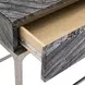 Linea Black Forest Marble And Textured Graphite Metal Nightstand