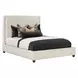 Kimberly Mystical Linen and Dark Brown King Upholstered Panel Bed