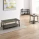 Harper Brown Rectangular Cocktail Table with Sintered Stone Inlay