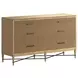 Loft Brown 6 Drawer Reeded Dresser