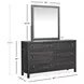 Meadowrise Raisin Black 6 Drawer Dresser with Rectangular Mirror