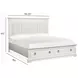 Crownfall Whisper White and Cerused Nutmeg Queen Upholstered Storage Panel Bed
