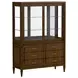 Eave Brown 2 Glass Door China Cabinet with 6 Drawers