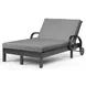 Monterey Canvas Granite 78" Outdoor Double Chaise with Self Welt