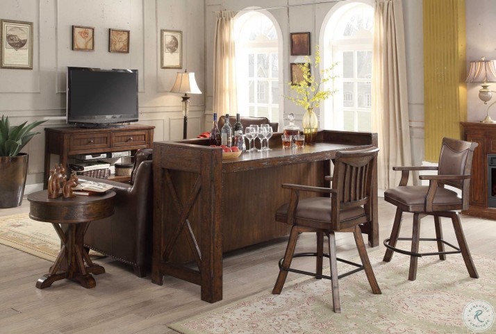 Gettysburg Heavy Distressed Dark Theatre Bar Set From Eci Furniture Furnitureetc Com 1475 05 Tb