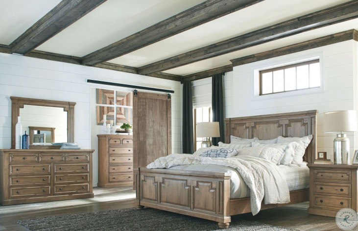 Modern Vintage Rustic Smoke Queen Panel Bed by Donny ...