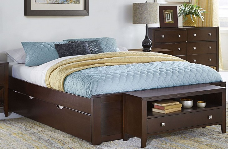 Pulse Chocolate Queen Platform Bed With Trundle, 32003NT ...