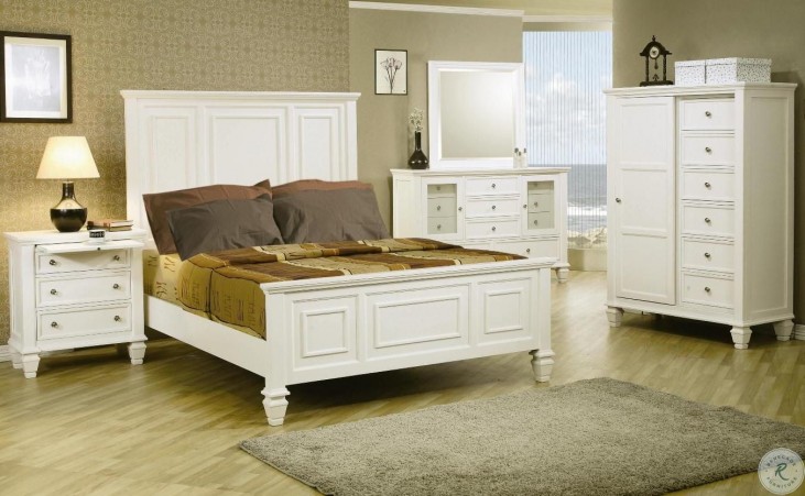 Sandy Beach White Panel Bedroom Set - 201301 from Coaster ...