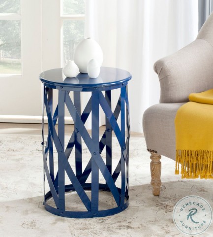Bertram Navy Stool From Safavieh Coleman Furniture