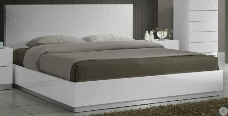 Naples White Lacquer Platform Bedroom Set from JNM ...