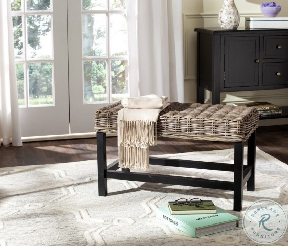 Omari Gray Wicker Bench From Safavieh Coleman Furniture