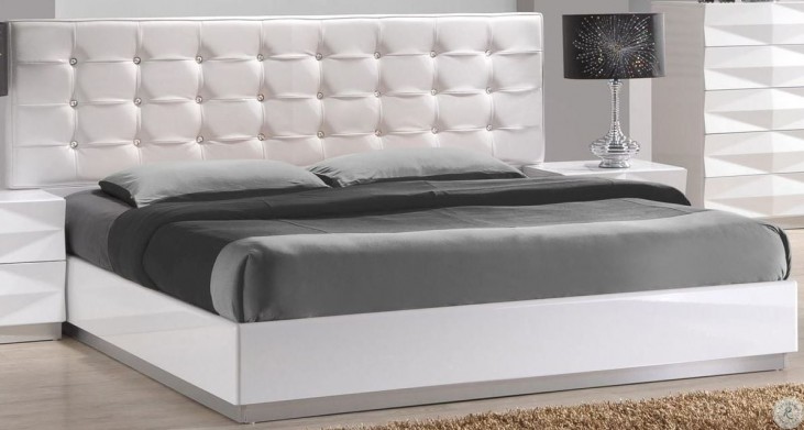 Verona White Lacquer Platform Bedroom Set from JNM ...