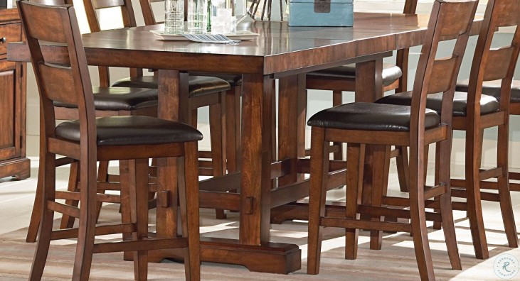 Zappa Medium Cherry Extendable Rectangular Counter Height Dining Table From Steve Silver Furnitureetc Com Zp550pt