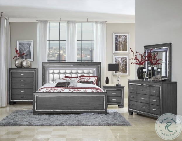 Allura Gray Panel Bedroom Set from Homelegance ...