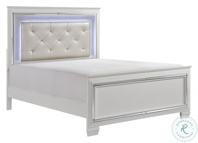 Allura White Queen Upholstered Panel Bed from Homelegance ...