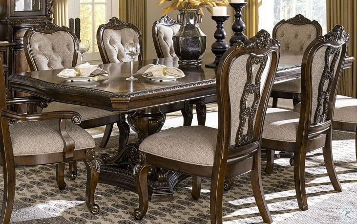 Bonaventure Park Cherry Extendable Double Pedestal Dining ...