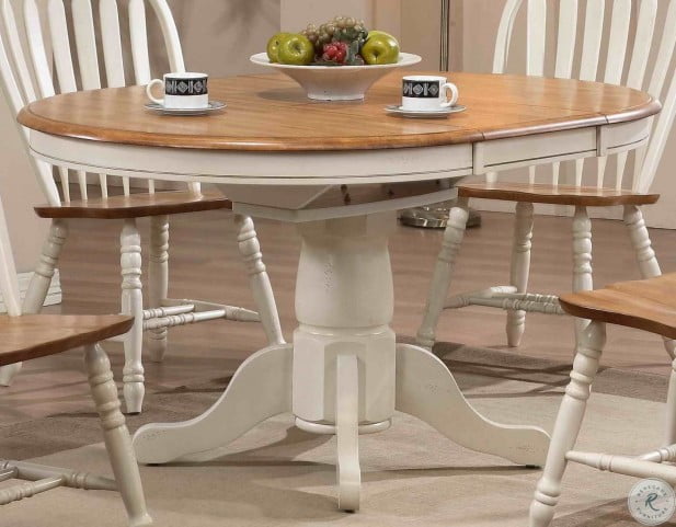 Missouri White Extendable Pedestal Dining Table from ECI Furniture