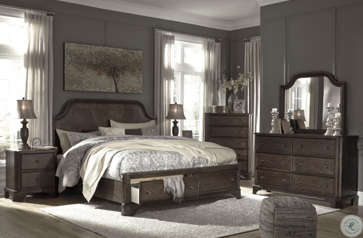 Adinton Reddish Brown Panel Storage Bedroom Set from ...