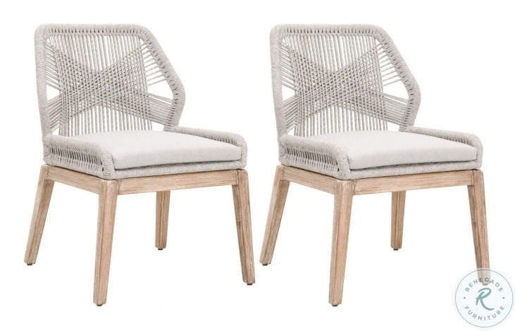 Woven Taupe And White Flat Pumice Loom Dining Chair Set Of 2 From Orient Express Coleman Furniture