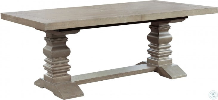Prospect Hill Gray Rectangular Extendable Pedestal Dining ...