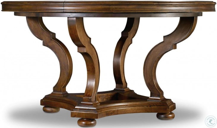 Archivist Dark Wood 54" Round Extendable Dining Table from ...