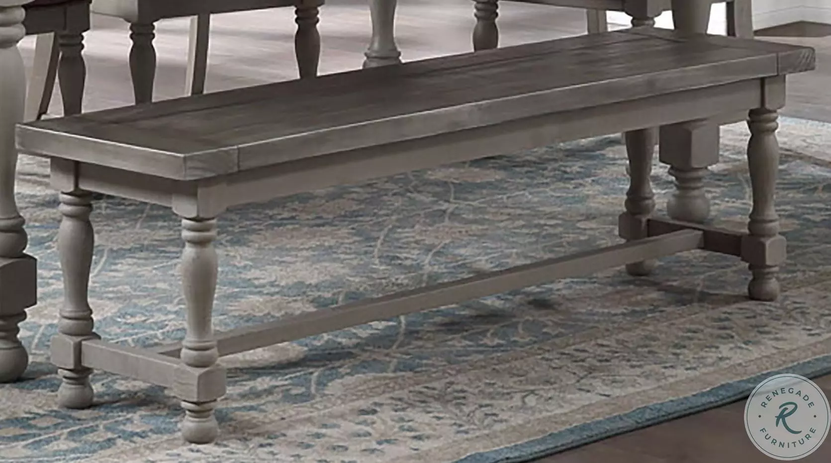 Lorraine Distressed Gray Dining Bench from Avalon Furniture