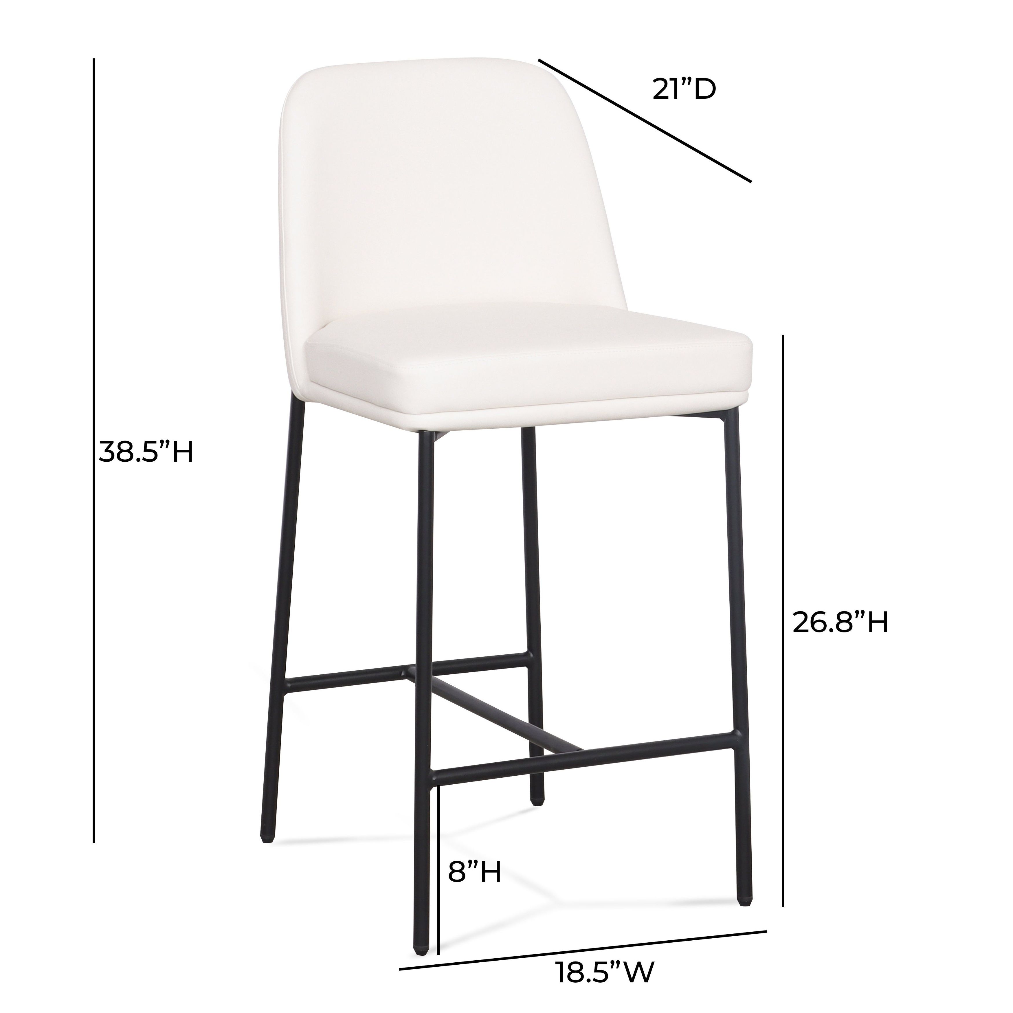 Sydney Cream Upholstered Counter Height Stool Set of 2