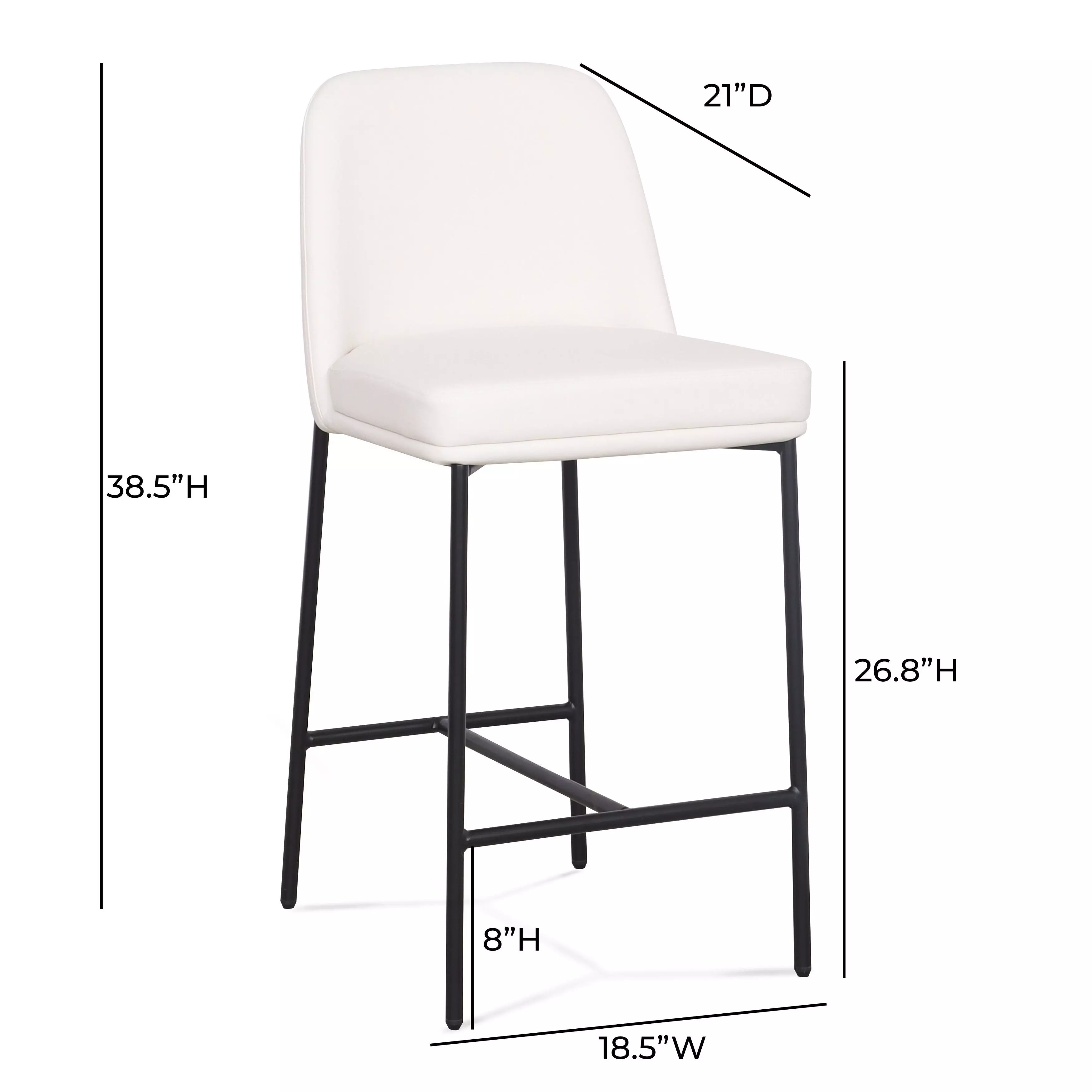 Sydney Cream Upholstered Counter Height Stool Set of 2