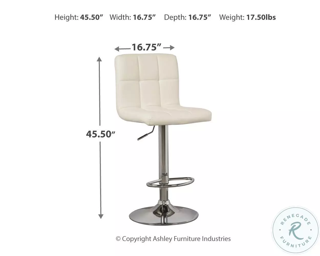 Bellatier Bone Tall Upholstered Swivel Adjustable Bar Stool Set of 2