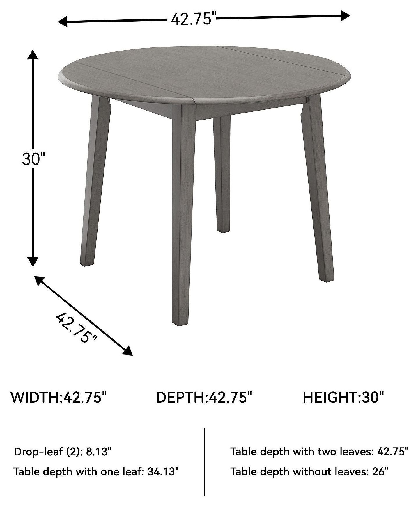 Shullden Gray Drop Leaf Dining Table