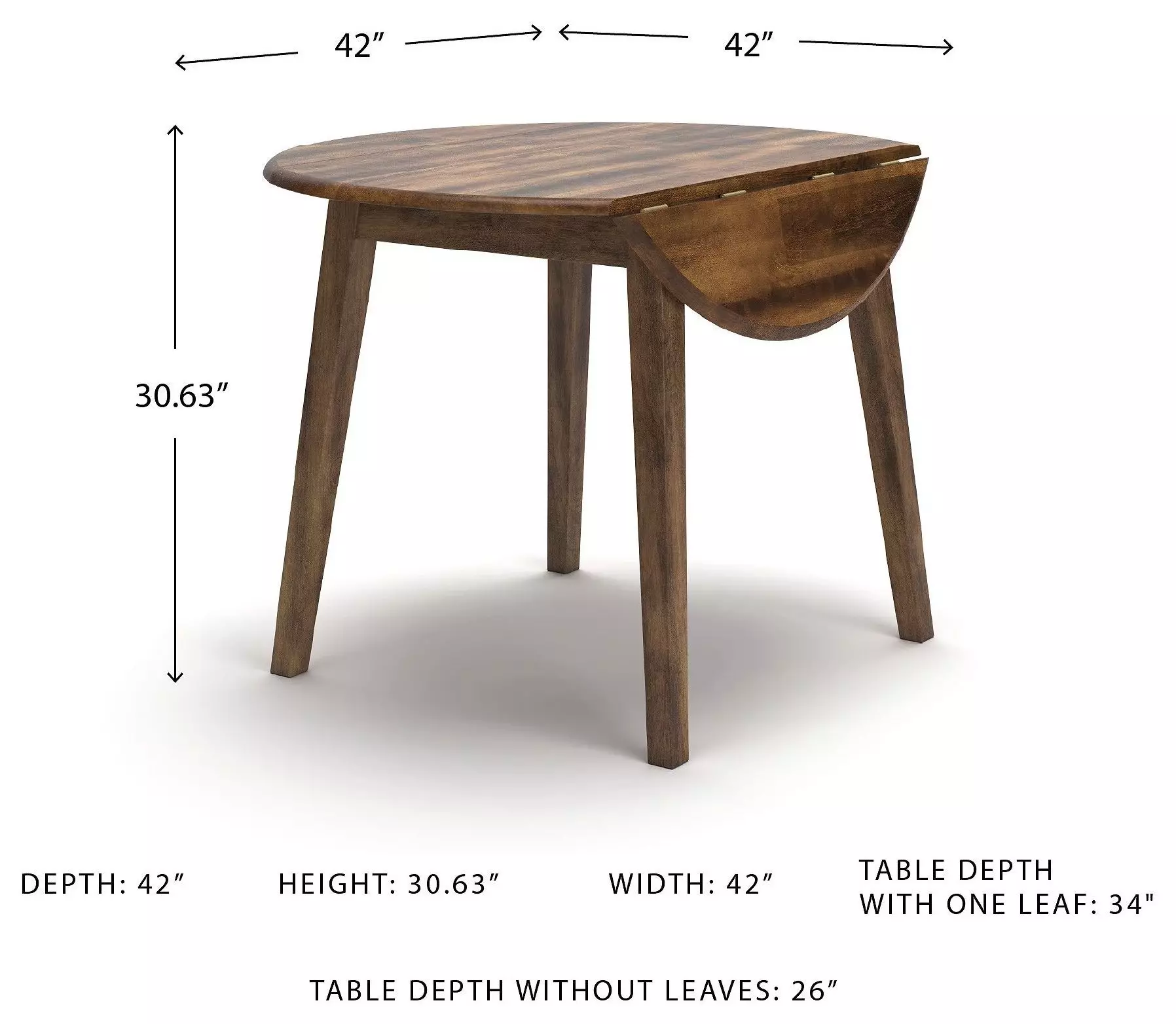 Berringer Rustic Brown Drop Leaf Extendable Dining Table