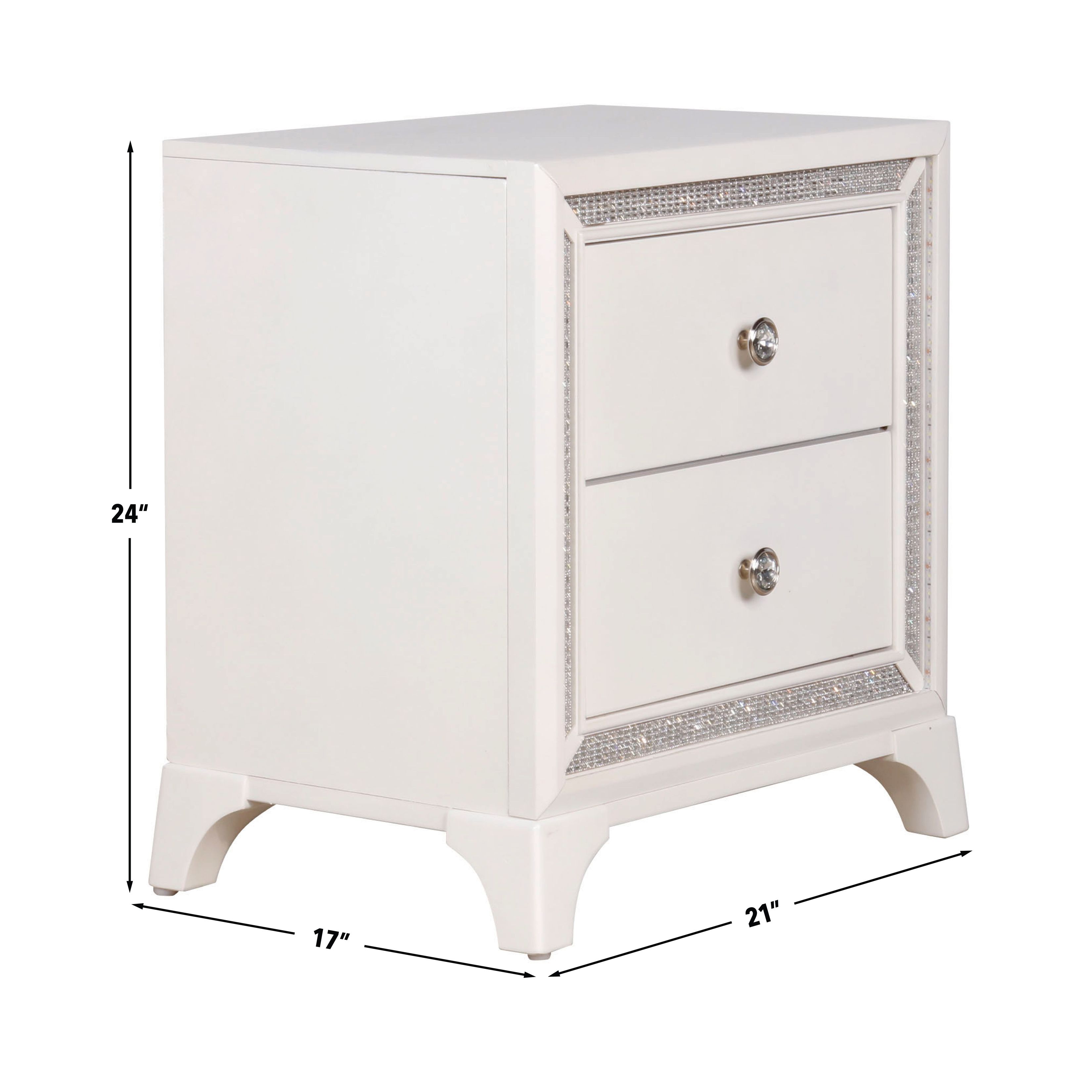 Cassie Pearl 2 Drawer Nightstand