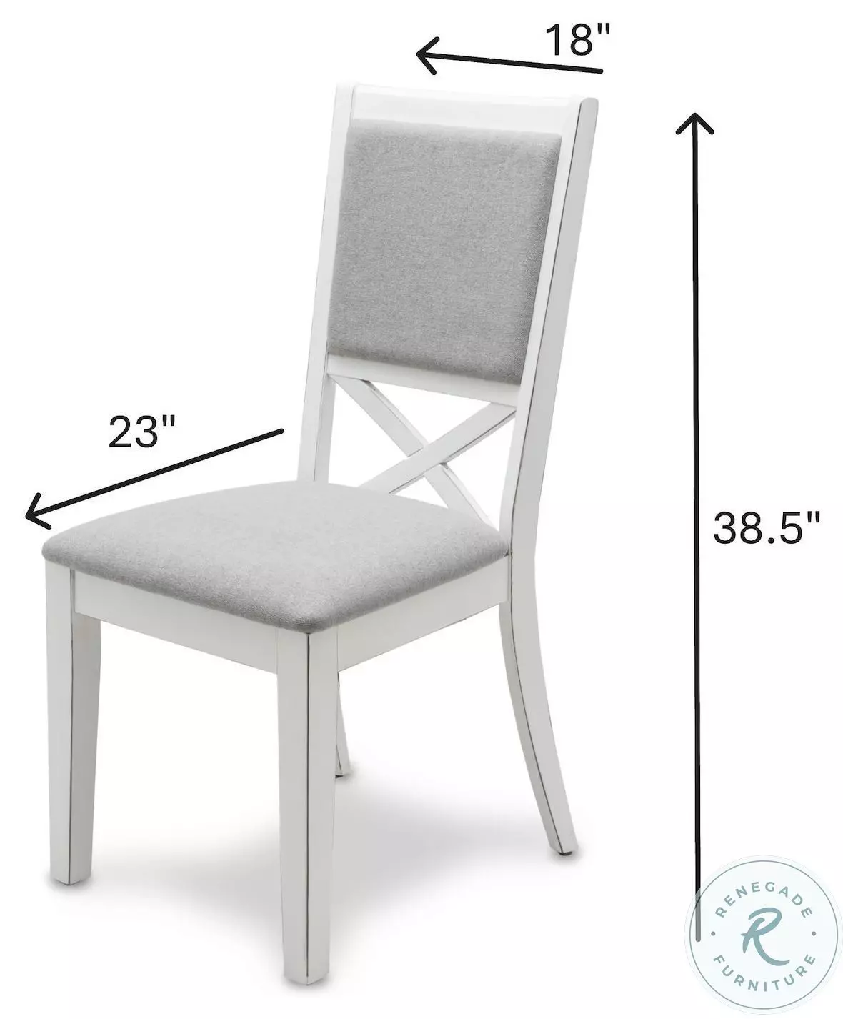 Island Haven Blanc and Gray Upholstered Dining Chair Set of 2