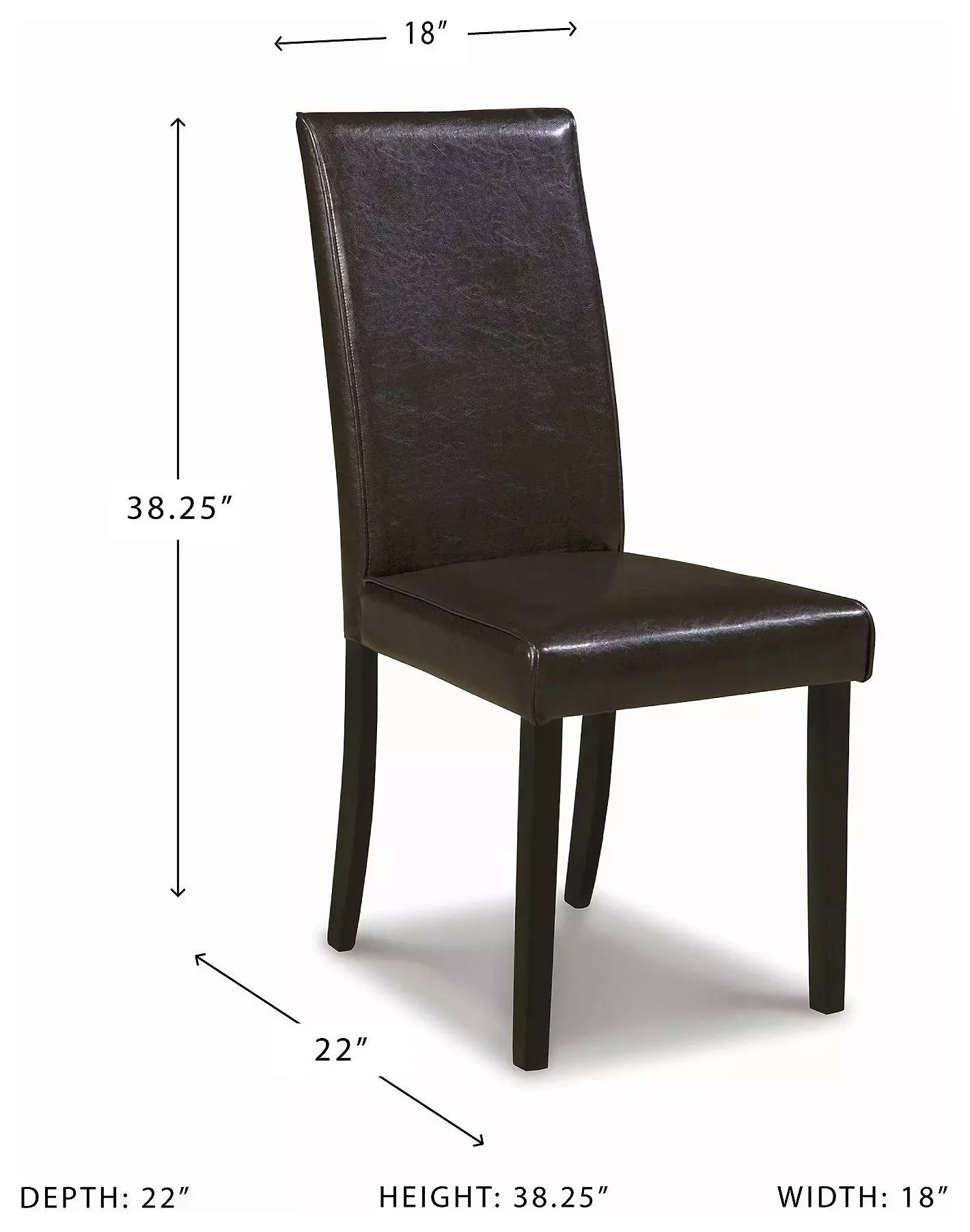 Kimonte Brown Upholstered Dining Side Chair Set of 2